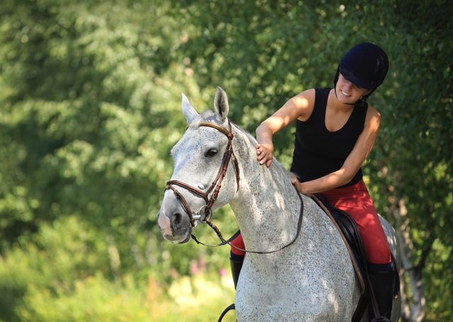 Rytter klapper hest