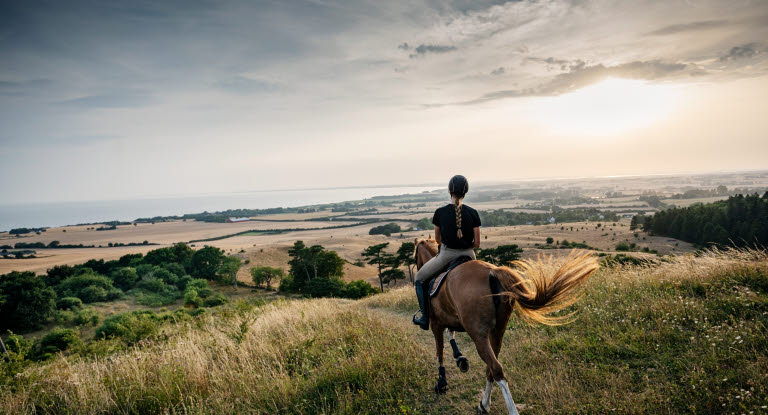 Dame på ridetur