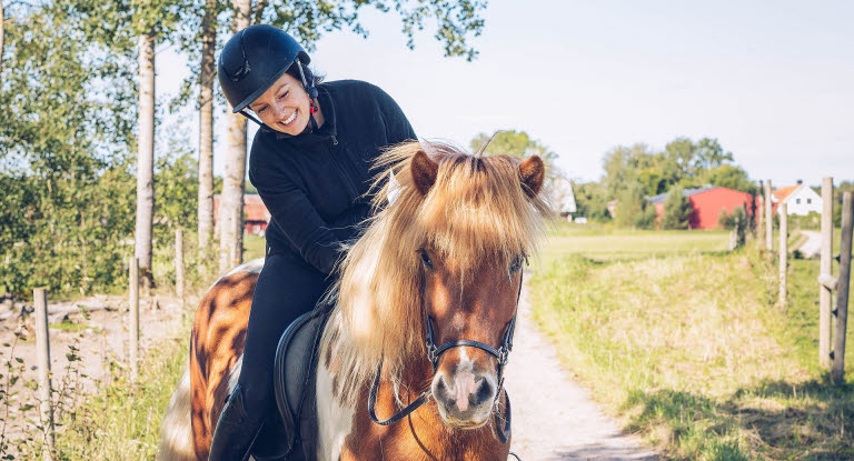 Person som rir på en islandshest